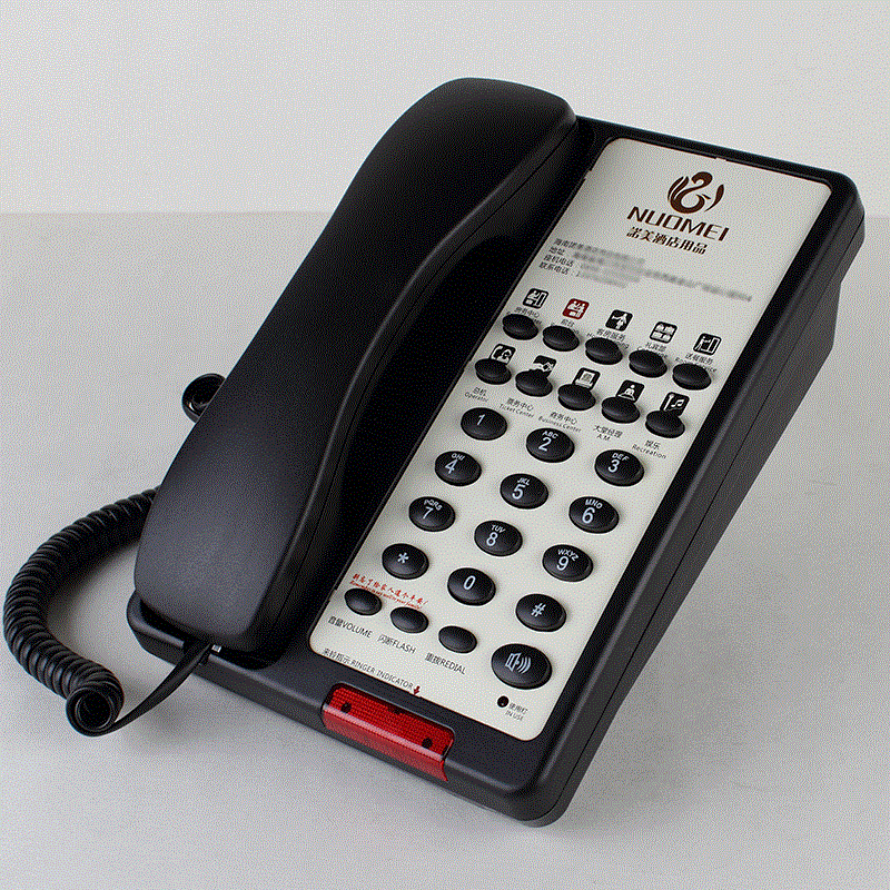 酒店电话机客房固定电话座机卡纸logo一键拨号指示灯